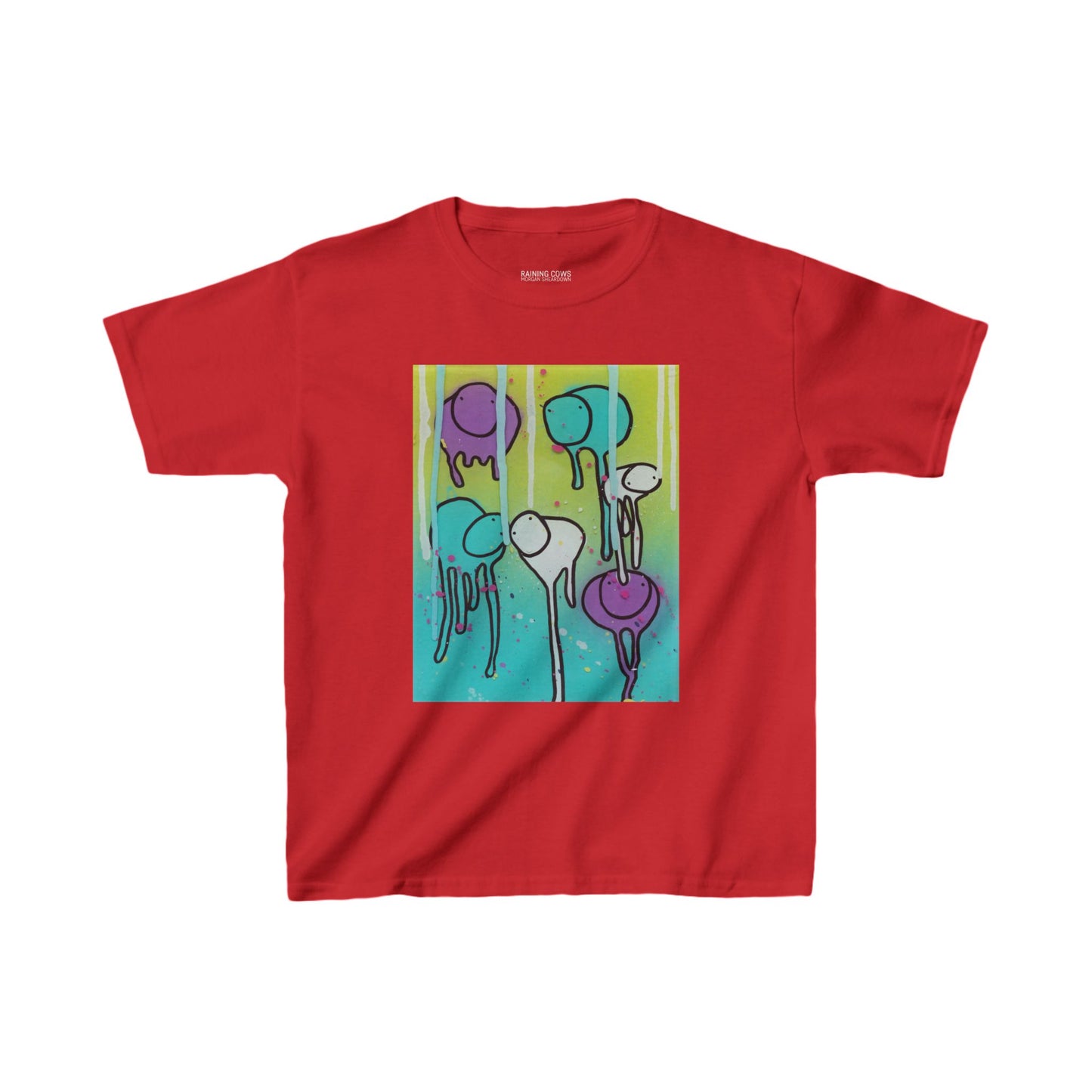 RAINING COWS "Lime Sunrise" Kids Tee