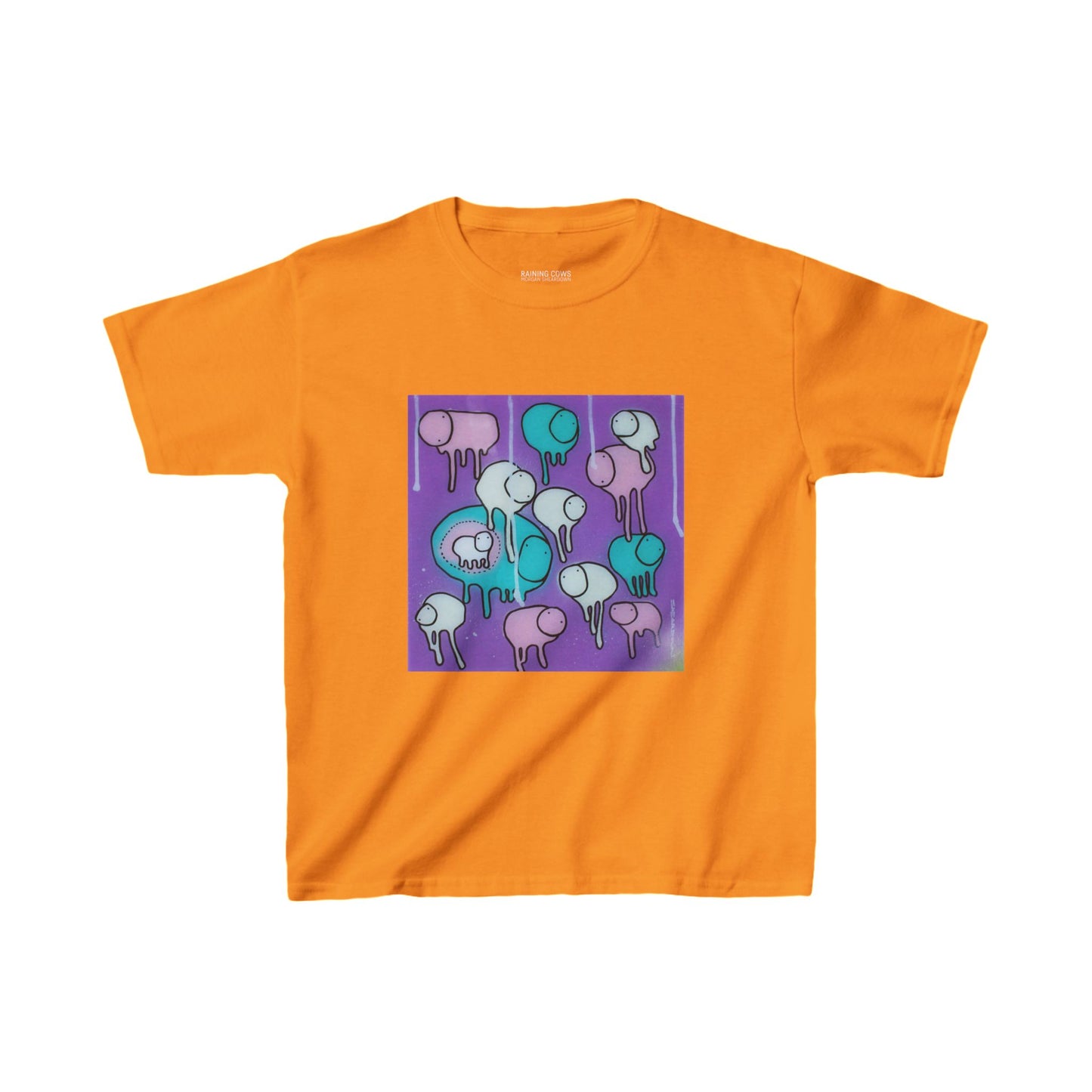 RAINING COWS "Yellow Interference" Kids Tee