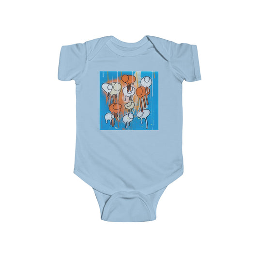 RAINING COWS "Blue Oranges" Baby Onesie