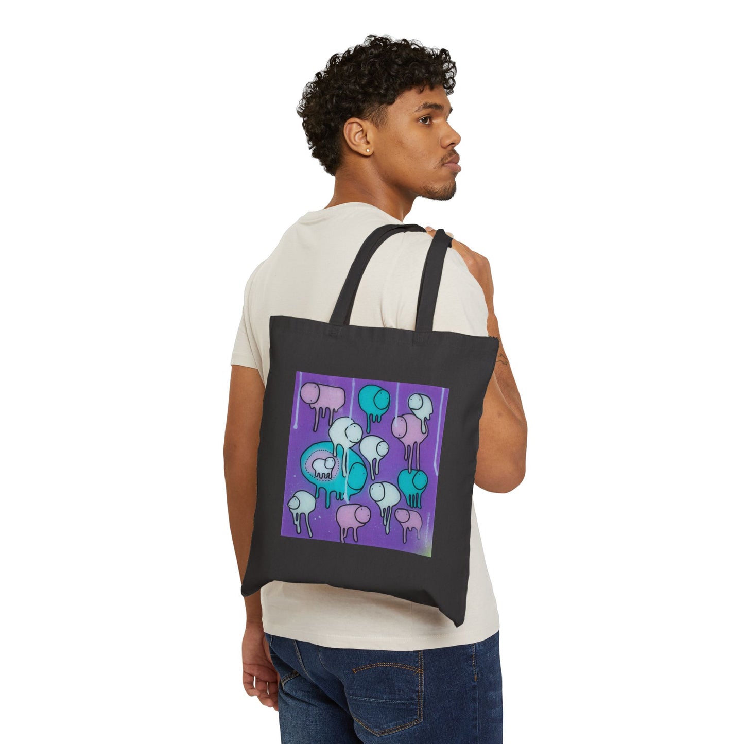 RAINING COWS "Yellow Interference" Tote Bag