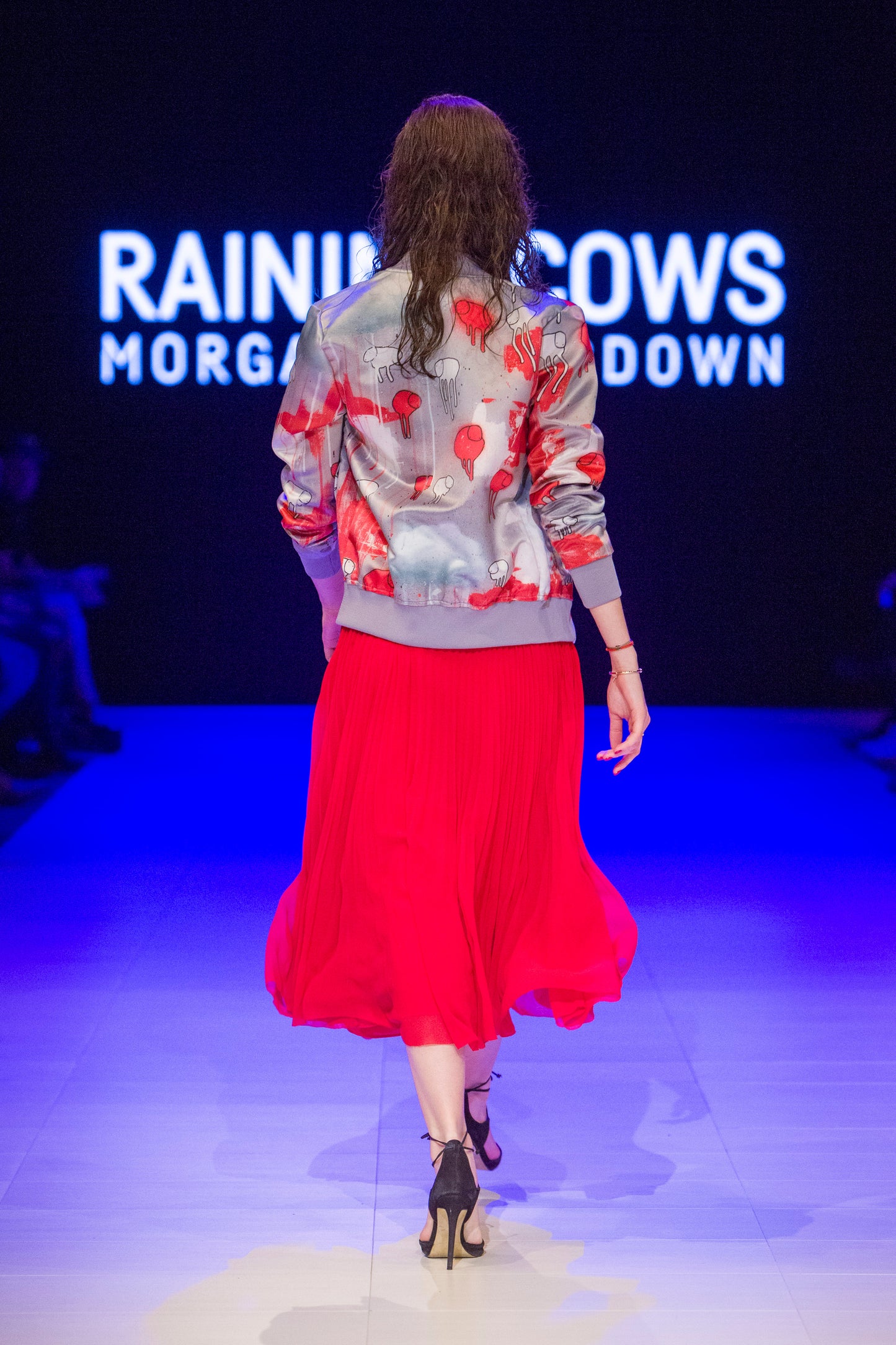 RAINING COWS "Red Falls Night" Bomber Jacket