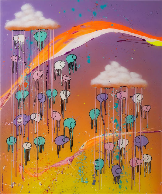 RAINING COWS "Purple Sunset with a Yellow Twist"